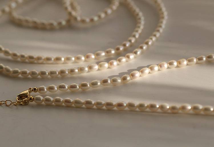 Baroque Rice Pearl Beaded Necklace Stylish Design