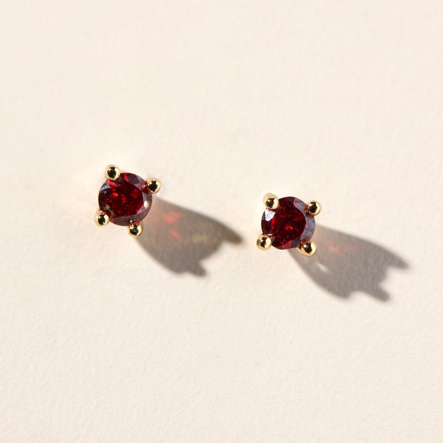 Red Crystal Stud Earrings in Elegant Design