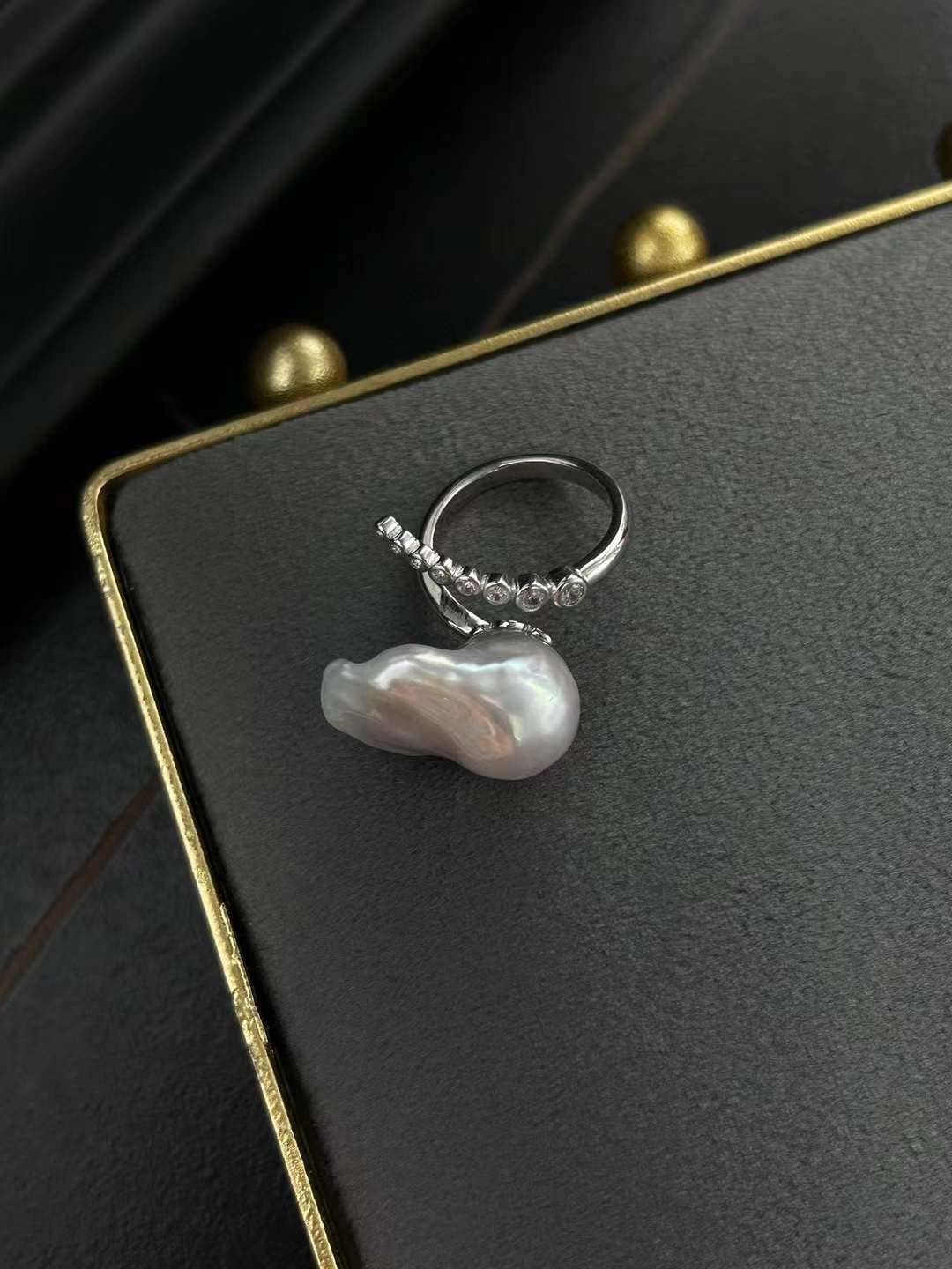 Bold Baroque Freshwater Pearl Ring Design