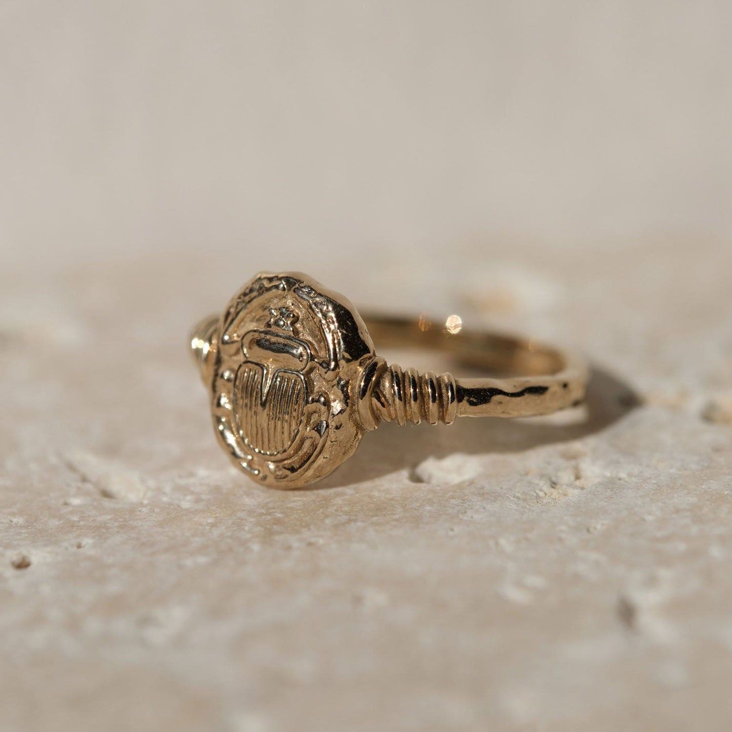 Solid Gold Ancient Scarab Ring Design