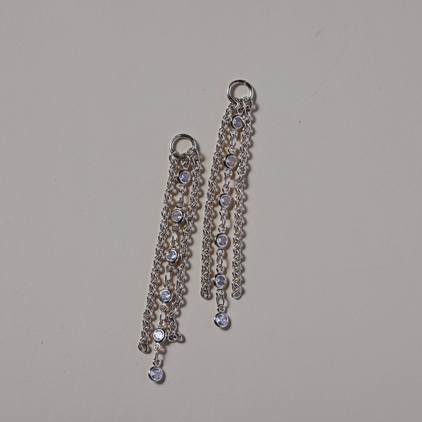 Silver Crystal Fringe Charms for Jewelry Making