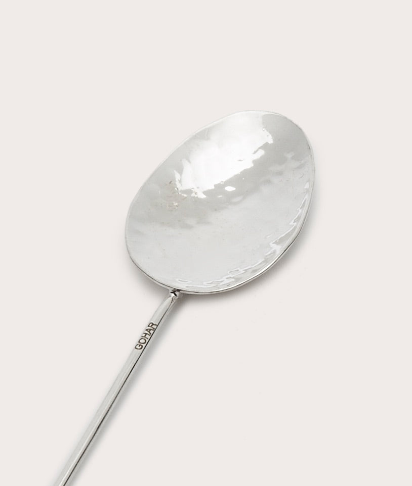 Bean Shaped Silver Teaspoon for Serving