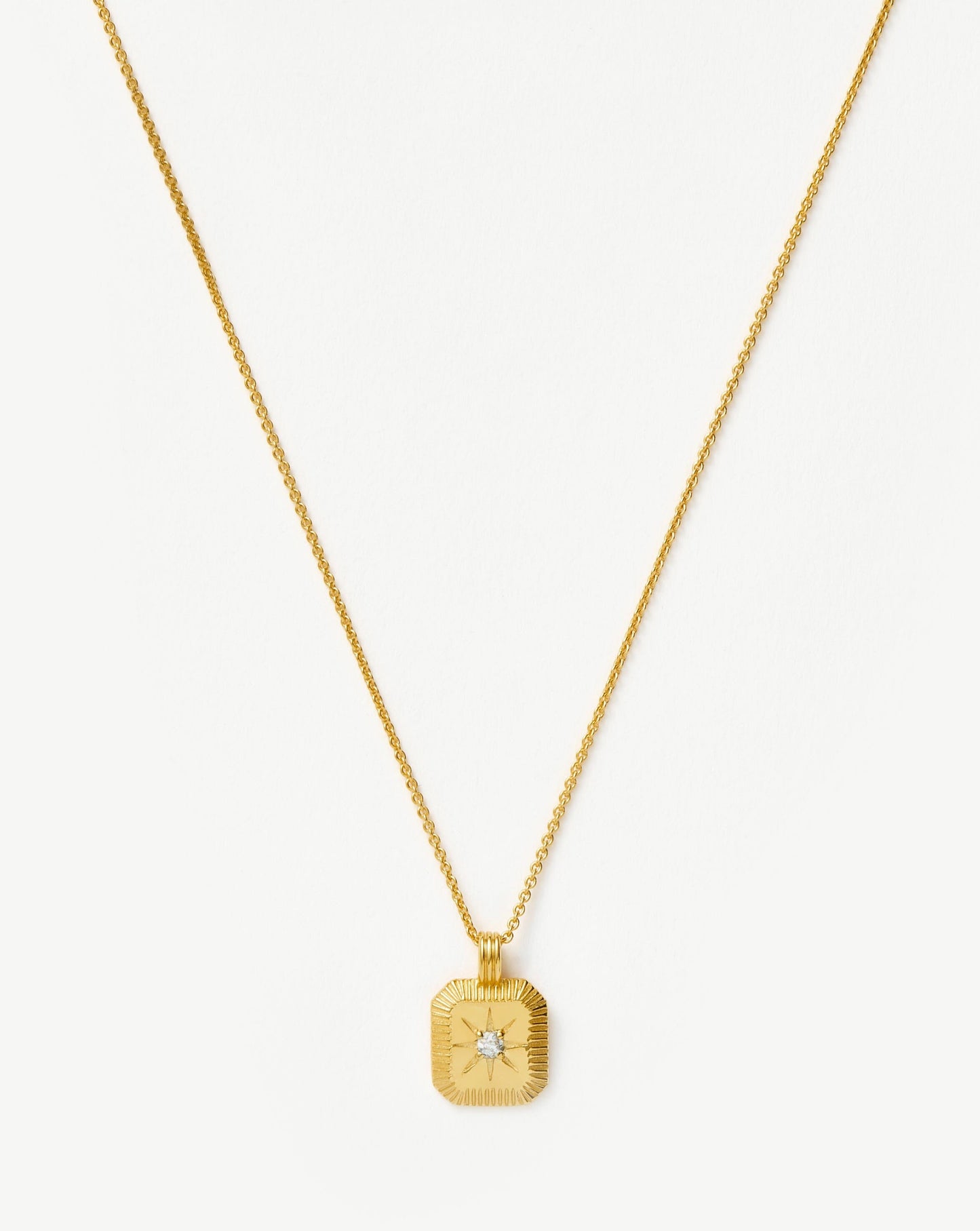 April Birthstone Crystal Pendant Necklace in 18k Gold Vermeil