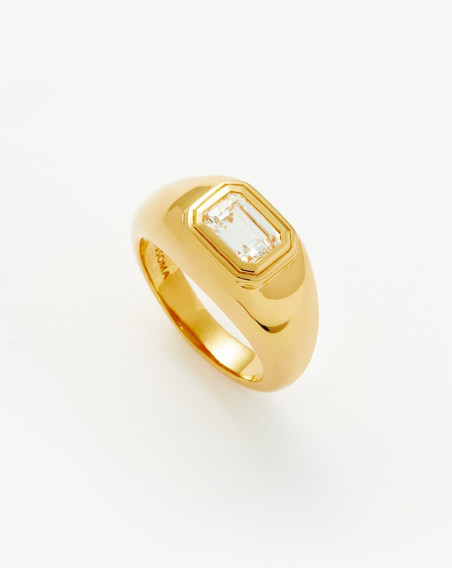 18k Gold Vermeil Stone Dome Statement Ring