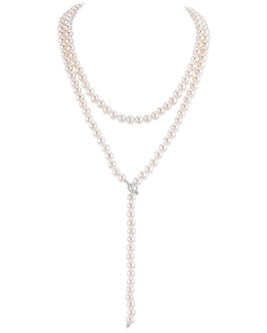 Adjustable Lariat Y-Shape Pearl Necklace 51 Inches