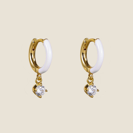 White Huggie Earrings in Elegant Design