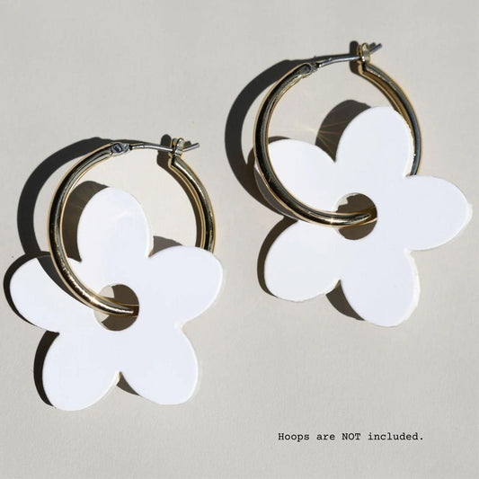 White Petal Charms for Jewelry Making