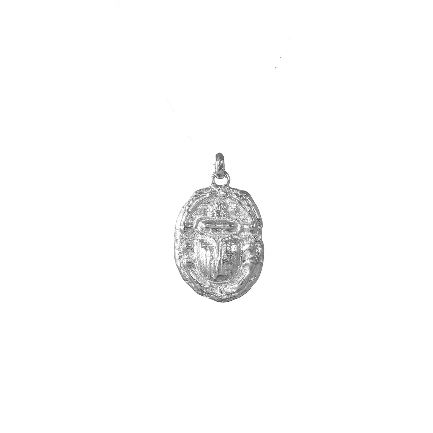 Ancient Scarab Pendant Necklace in Silver